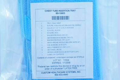 CHS B9-10803 Chest Tube Insertion Tray (x)